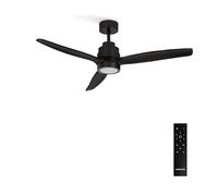 CREATE / WINDSTYLANCE NATURAL WOOD/Ventilateur de plafond avec lumière et télécommande, noir / 40W, silencieux, Ø132 cm, 6 vitesses, programmable, fonction été-hiver