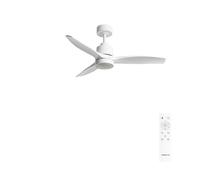 CREATE / WINDSTYLANCE S/Ventilateur de plafond ABS blanc avec lumière et télécommande/Silencieux, Ø112 cm, 6 vitesses, été-hiver, double hauteur, moteur DC