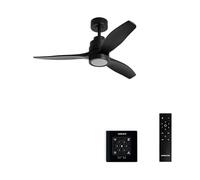 CREATE / WINDSTYLANCE S/Ventilateur plafond ABS noir lumière avec contrôleur mural et télécommande/Silencieux, Ø112 cm, 6 vitesses, été-hiver