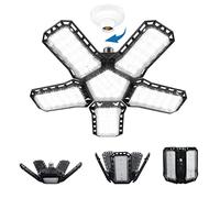 CREATESTAR 5+1 Éclairage de garage à LED,120W Lampe d'atelier Déformables à 5 Panneaux Ajustables,E26/E27 Lumière de Garage Super Brillant Eclairage pour Garage,Entrepôt,Gym,Sous-Sol,Cuisine