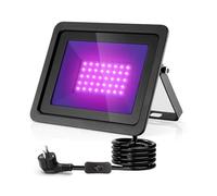 CREATESTAR Lumière Noire LED 50W, 395NM Projecteur lumière noire UV étanche IP66, Black Light Projecteur UV LED pour fête lumineuse, Affiche fluorescente, Disco, Bar, Halloween, éclairage de scène