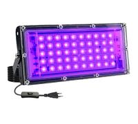 CREATESTAR Lumière Noire LED 50W, Projecteur lumière noire UV, étanche IP65 Projecteur UV LED pour Disco Halloween fête lumineuse Affiche fluorescente Bar éclairage de scène (1)