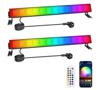 CREATESTAR RGB LED Projecteur Exterieur 30W, Projecteur LED RGB Barres avec Bluetooth et 2.4G Télécommande, Étanche IP66 Spot LED rgb pour Bar Fête Jardin