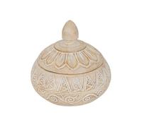 Atmosphera - Boîte déco oriental résine beige d15,5x14,5cm