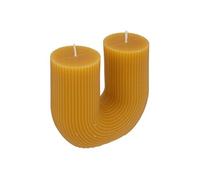 Atmosphera Bougie LED Demi en coton H12 cm jaune moutarde