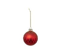 Boule de Noël en Verre Perlée 7cm Rouge