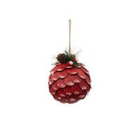 Boule de Noël Pomme de Pin 10cm Rouge