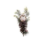Branche Tige Déco de Noël Hibou 75cm Marron