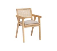 Chaise Fauteuil Effet Cannage Kolia 82cm Naturel