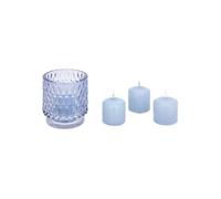 Coffret Photophore & 4 Bougies Oudy 8cm Violet