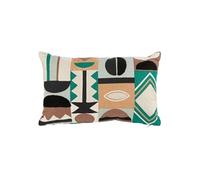 Créateur d'intérieur - Coussin Brodé Imprimé "Malakite" 30x50cm Vert