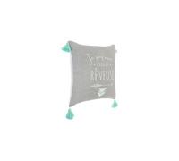 Créateur d'intérieur - Coussin Déco "4 Pompons" 40x40cm Gris