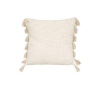 Créateur d'intérieur - Coussin Déco à Pompons "Gypsy" 50x50cm Ivoire