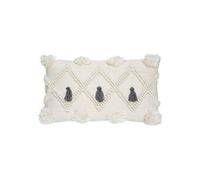 Créateur d'intérieur - Coussin Déco à Pompons "Row" 30x50cm Gris