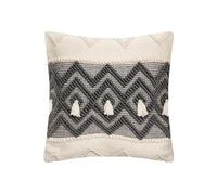 Créateur d'intérieur - Coussin Déco à Pompons "Row" 45x45cm Gris