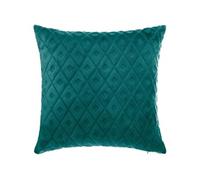 Atmosphera - Coussin Losanges - Flanelle - Bleu Canard - 40x40 cm