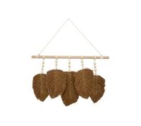 Atmosphera – Déco murale Feuilles Odina – Bois et tissu – 58 cm – Naturel