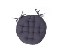 Atmosphera - Galette de chaise ronde Leana en coton Ø38 cm Gris foncé