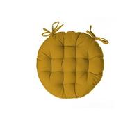 Atmosphera – Galette de chaise ronde Leana en coton D38 cm Jaune moutarde