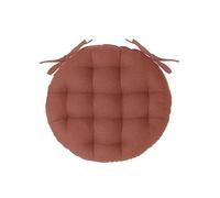 Atmosphera - Galette de chaise ronde Leana en coton Terracotta D38 cm