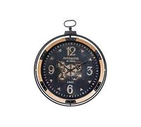 Créateur d'intérieur - Horloge Murale à Gousset en Métal "Amri" 70cm Noir