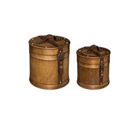 Atmosphera – Lot de 2 boîtes déco « Rodani » 26 cm Naturel