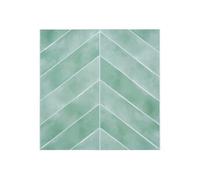 Lot de 2 Stickers Décoratifs Chevrons Caro 30x30cm Vert Clair