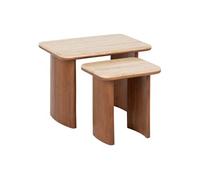 Créateur d'intérieur - Lot de 2 Tables d'Appoint en Bois "Jivan" 60cm Marron