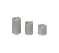 Lot de 3 Bougies LED Paillettes 10cm Argent