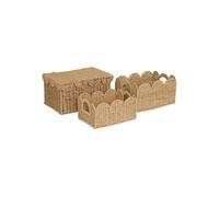 Créateur d'intérieur - Lot de 3 Cagettes à festons Cyrielle Acier Papier 35cm Naturel
