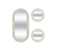 Créateur d'intérieur - Lot de 3 Miroirs Muraux "Anny" 52cm Beige