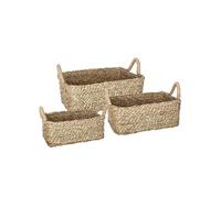 Atmosphera Créateur d'intérieur - Lot de 3 Paniers de Rangement à Anses "Seagrass" 36cm Naturel Beige G