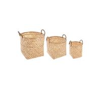 Créateur d'intérieur - Lot de 3 Paniers de Rangement "Bambou" 35cm Naturel