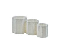 Créateur d'intérieur - Lot de 3 Paniers Effet Corde "Bloomy" 38cm Blanc