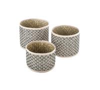 Créateur d'intérieur - Lot de 3 Paniers en Osier "Nomade" 24cm Naturel