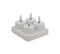 Atmosphera - Lot de 4 bougies chauffe-plats led rechargeables aitor blanc