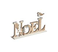 Créateur d'intérieur - Mot Noël à Poser "Marron Glacé" 22cm Beige & Blanc