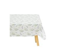 Créateur d'intérieur - Nappe Antitache Imprimée "Garrigue" 140x240cm Blanc