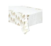 Créateur d'intérieur - Nappe Imprimée Sapin "Colorama" 140x360cm Blanc & Or