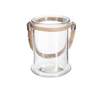 Atmosphera Photophore en verre Lena transparent H17 cm