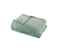 Atmosphera – Plaid en flanelle Ollis Uni Vert céladon 180x130 cm