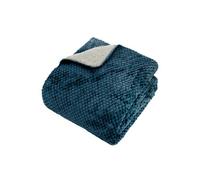 Créateur d'intérieur - Plaid Sherpa en Flanelle "Lyno" 130x170cm Bleu