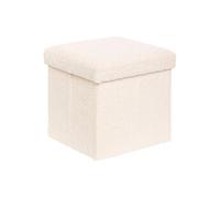 Créateur d'intérieur - Pouf Coffre Pliable "Soana" 38cm Ivoire