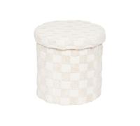 Atmosphera - Pouf pliant Pasti d38x38cm Blanc