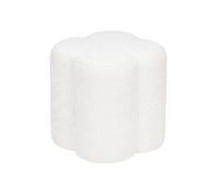 Atmosphera Pouf d'appoint LAVON Forme Fleur Tissu bouclé blanc 35×35×H38 cm
