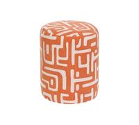 Créateur d'intérieur - Pouf Rond à Motifs "Delor" 30cm Orange