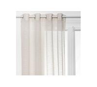 Atmosphera – Voilage à œillets Fred – Effet lin, motif floqué, Beige 140 x 240 cm
