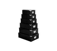 Créateur d'intérieur - Set de 6 Boîtes de Rangement Uni 48cm Noir