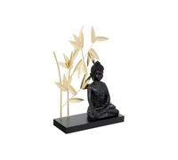 Atmosphera - Déco à Poser Bouddha en Bois et résine H31cm Noir