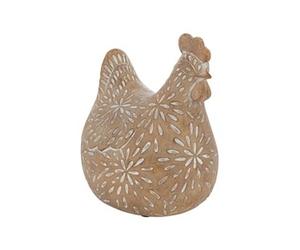 Créateur d'intérieur - Statuette Poule Déco "Linda" 12cm Beige